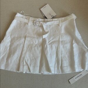 NWT • Reformation Rory white linen skirt